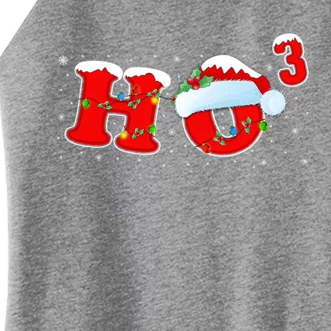 Funny Xmas Santa Ho Ho3 Cubed Math Teacher Christmas Gift Women’s Perfect Tri Rocker Tank