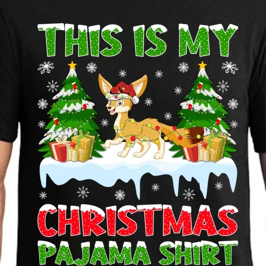 Funny Xmas Santa This Is My Fennec Fox Christmas Pajama Gift Pajama Set