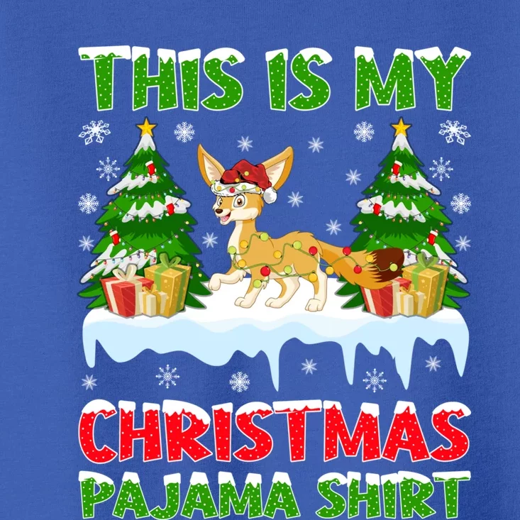 Funny Xmas Santa This Is My Fennec Fox Christmas Pajama Gift Toddler T-Shirt