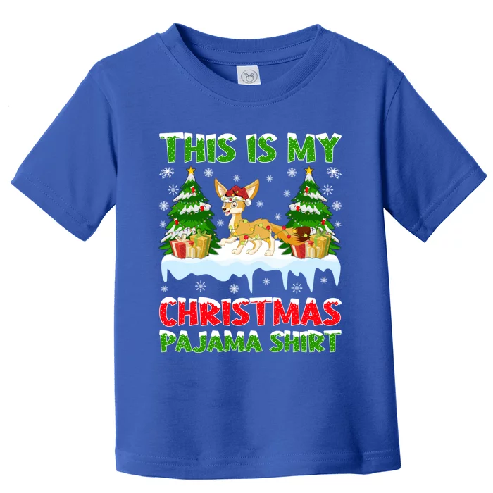 Funny Xmas Santa This Is My Fennec Fox Christmas Pajama Gift Toddler T-Shirt