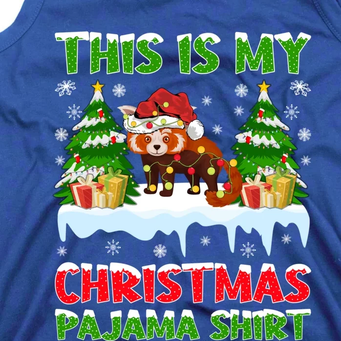 Funny Xmas Santa This Is My Red Panda Christmas Pajama Cool Gift Tank Top