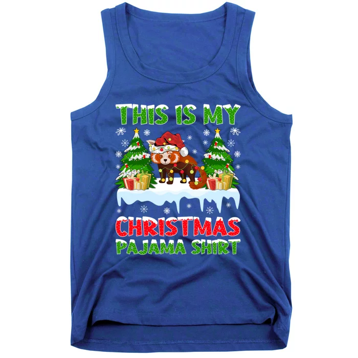 Funny Xmas Santa This Is My Red Panda Christmas Pajama Cool Gift Tank Top