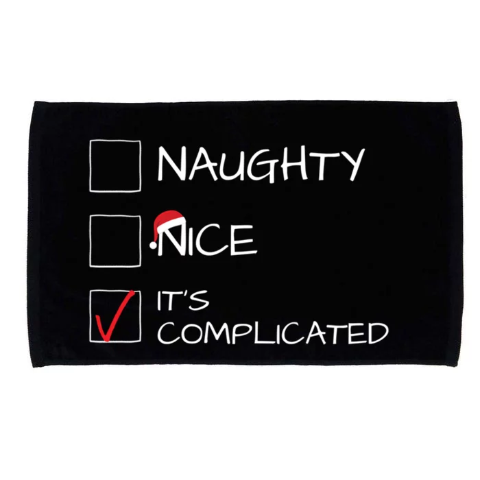 Funny Xmas Santa Naughty Nice List ItS Complicated Gift Microfiber Hand Towel