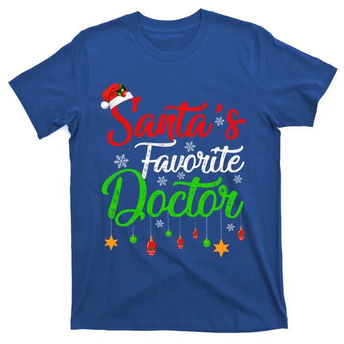 Funny Xmas SantaS Favorite Doctor Christmas Gift T-Shirt