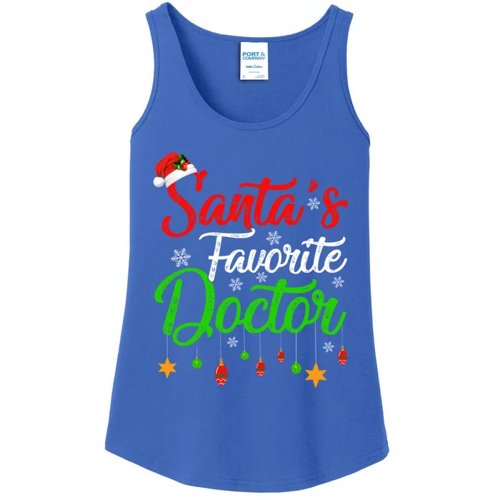 Funny Xmas SantaS Favorite Doctor Christmas Gift Ladies Essential Tank