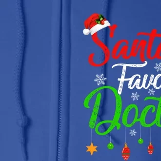 Funny Xmas SantaS Favorite Doctor Christmas Gift Full Zip Hoodie