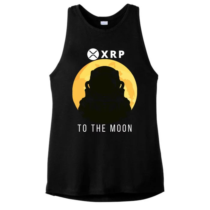 Funny XRP To The Moon Cryptocurrency Ripple Gift XRP Blockchain Crypto Trader Ladies Tri-Blend Wicking Tank