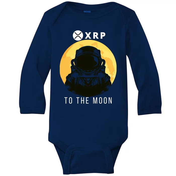 Funny XRP To The Moon Cryptocurrency Ripple Gift XRP Blockchain Crypto Trader Baby Long Sleeve Bodysuit