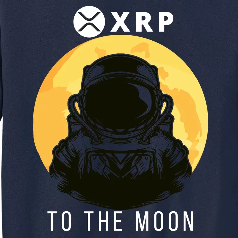 Funny XRP To The Moon Cryptocurrency Ripple Gift XRP Blockchain Crypto Trader Tall Sweatshirt