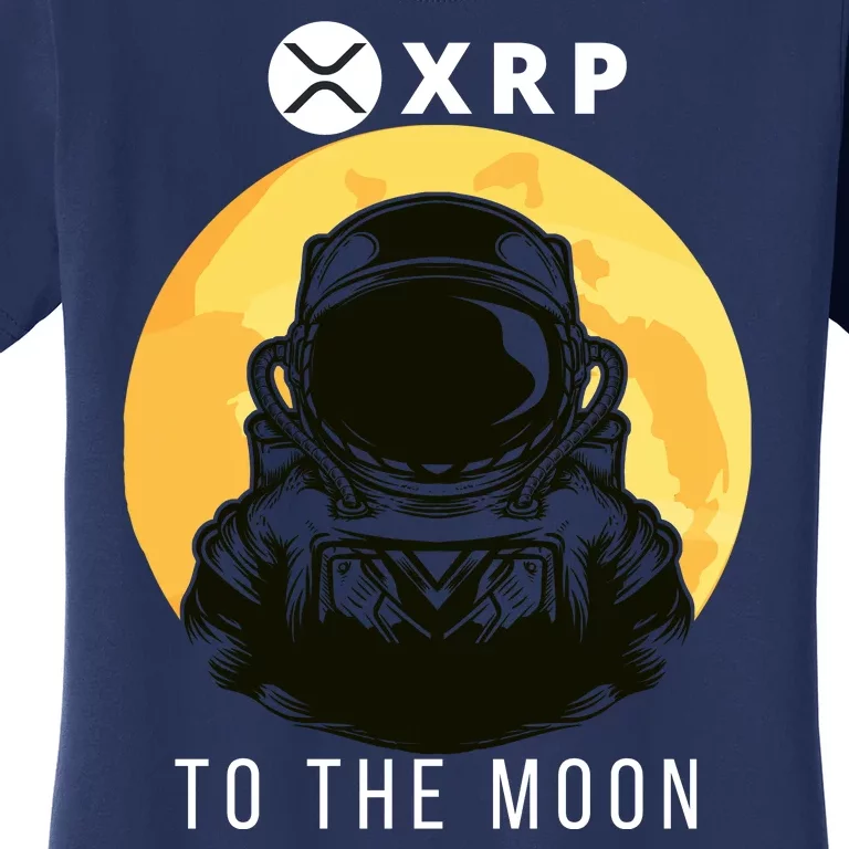 Funny XRP To The Moon Cryptocurrency Ripple Gift XRP Blockchain Crypto Trader Women's T-Shirt