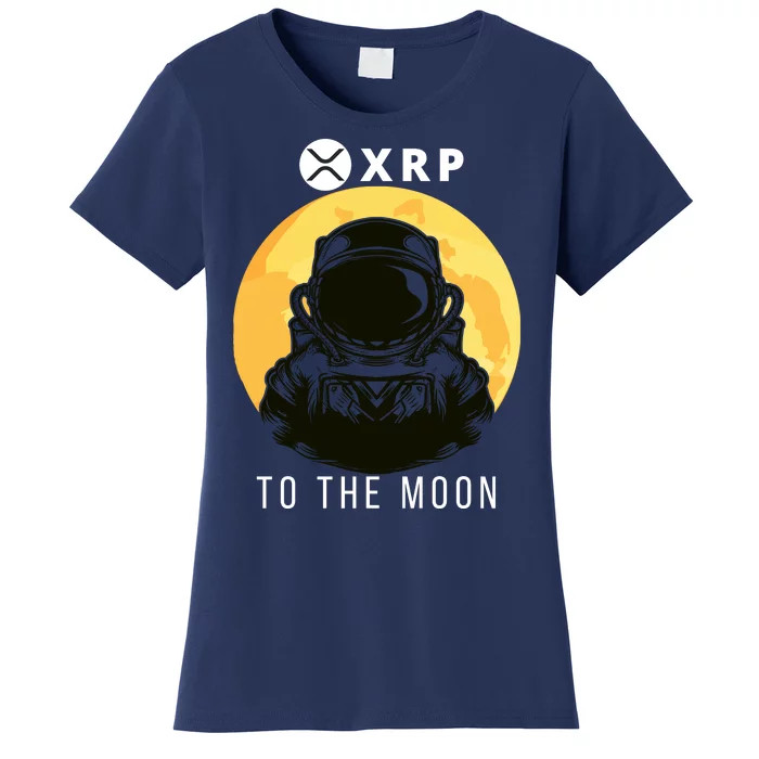 Funny XRP To The Moon Cryptocurrency Ripple Gift XRP Blockchain Crypto Trader Women's T-Shirt