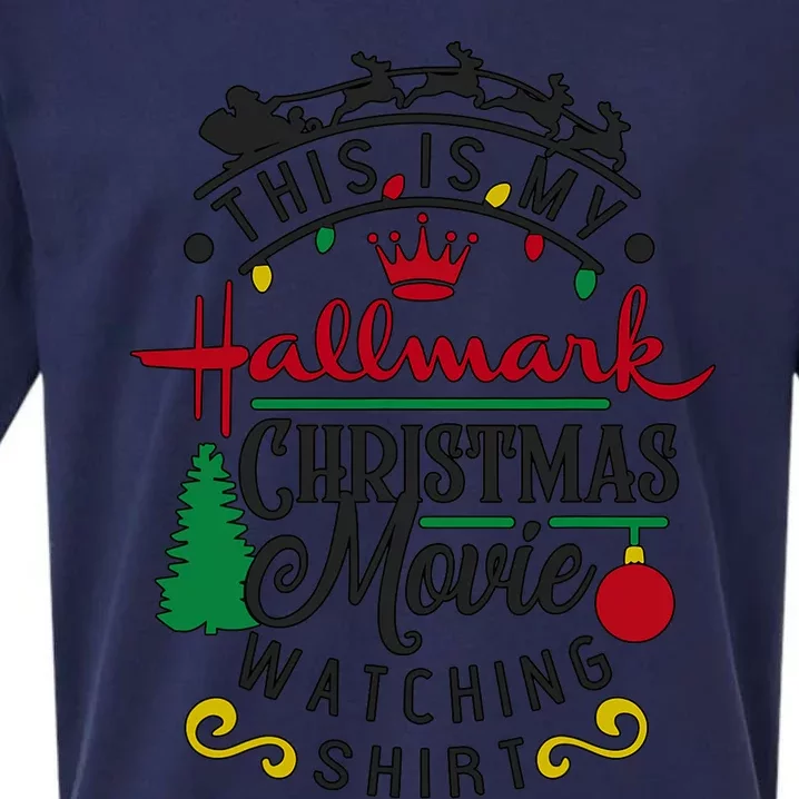 Funny Xmas This Is My Hallmãrks Movie Watching Sueded Cloud Jersey T-Shirt