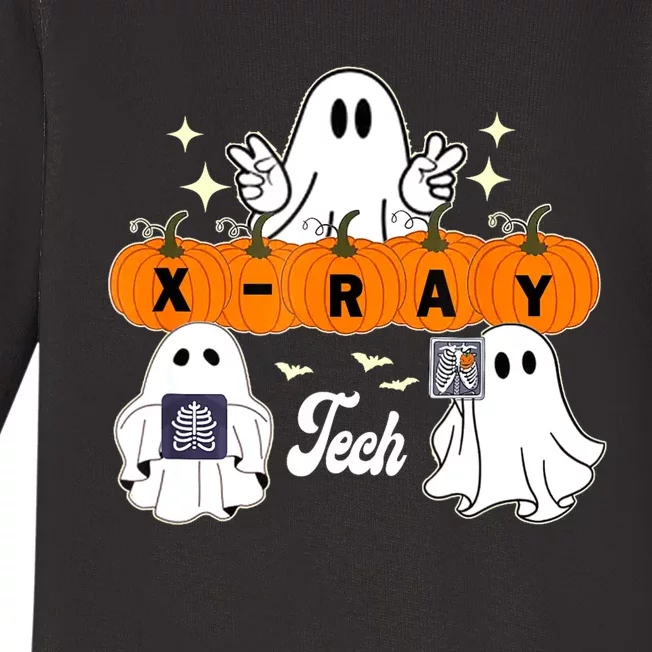 Funny Xray Tech Boo Crew Halloween Radiology Ghost Baby Long Sleeve Bodysuit