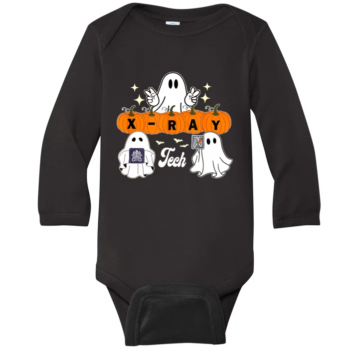 Funny Xray Tech Boo Crew Halloween Radiology Ghost Baby Long Sleeve Bodysuit