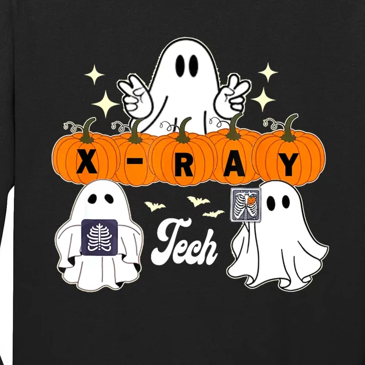 Funny Xray Tech Boo Crew Halloween Radiology Ghost Tall Long Sleeve T-Shirt