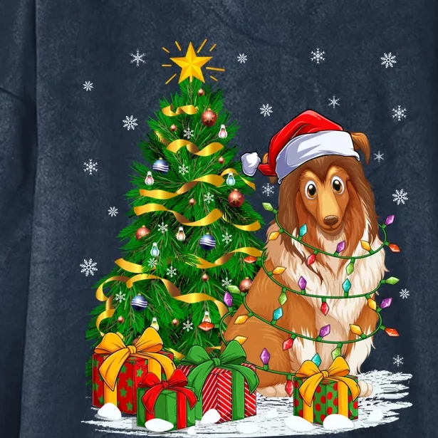 Funny Xmas Tree Family Matching Santa Sheepdog Christmas Gift Hooded Wearable Blanket