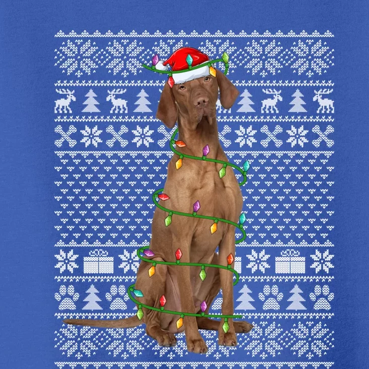 Funny Xmas Vizsla Dog Lover Santa Hat Ugly Vizsla Christmas Cool Gift Toddler T-Shirt