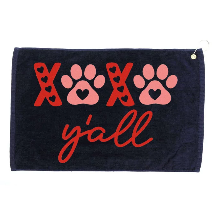 Funny XOXO Yall Valentines Day Leopart Heart Dog Mom Grommeted Golf Towel