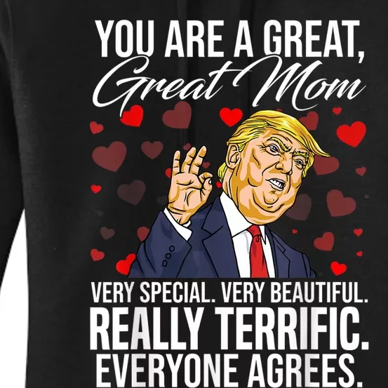 Funny You Are A Great Great Mom Support Trump Mother's Day Women's Pullover Hoodie