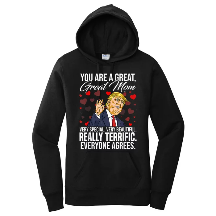 Funny You Are A Great Great Mom Support Trump Mother's Day Women's Pullover Hoodie