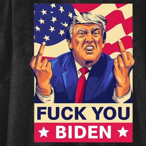 Fck You Biden Funny Trump Hooded Wearable Blanket