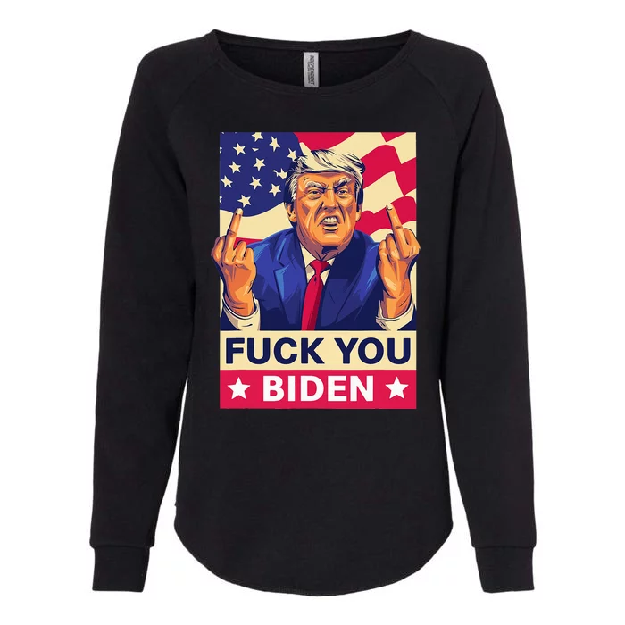 Fck You Biden Funny Trump Womens California Wash Sweatshirt