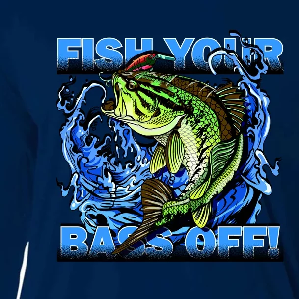 Fish Your Bass Off Funny Fishing Cooling Performance Long Sleeve Crew