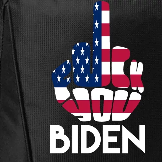 Fuck You Biden Middle Finger American Flag City Backpack