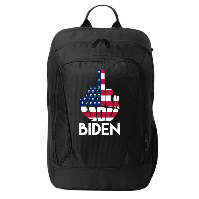 Fuck You Biden Middle Finger American Flag City Backpack