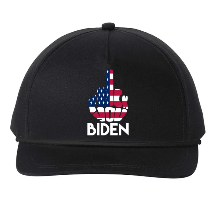 Fuck You Biden Middle Finger American Flag Snapback Five-Panel Rope Hat