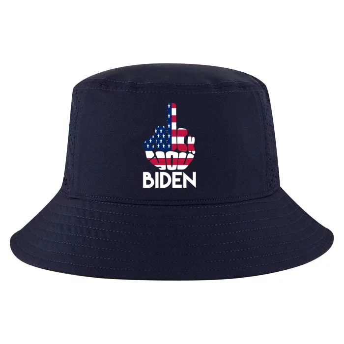 Fuck You Biden Middle Finger American Flag Cool Comfort Performance Bucket Hat