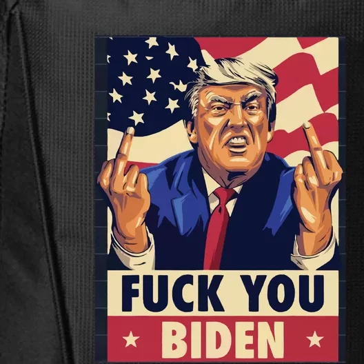 Fuck You Biden Donald Trump Funny Middle Finger FJB City Backpack