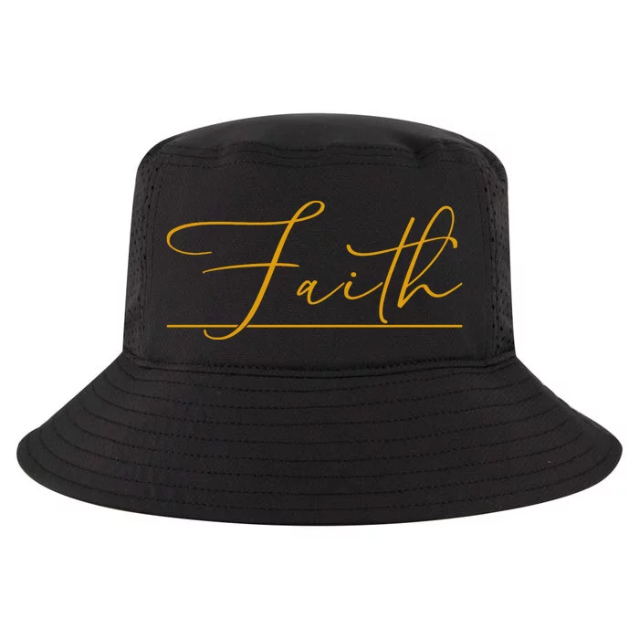 Faith Yellow Christian Cool Comfort Performance Bucket Hat