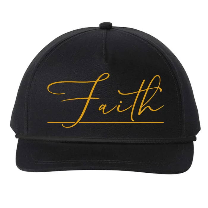 Faith Yellow Christian Snapback Five-Panel Rope Hat