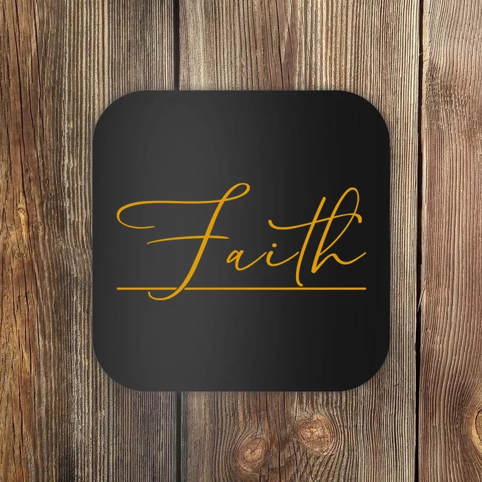 Faith Yellow Christian Coaster