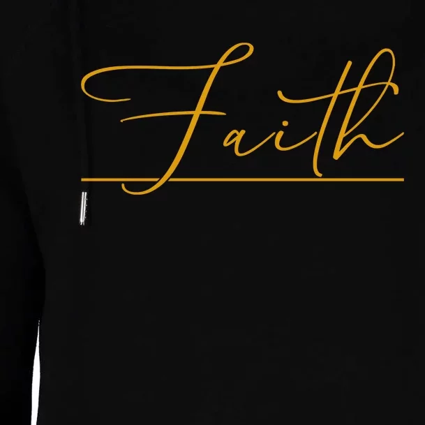 Faith Yellow Christian Womens Funnel Neck Pullover Hood