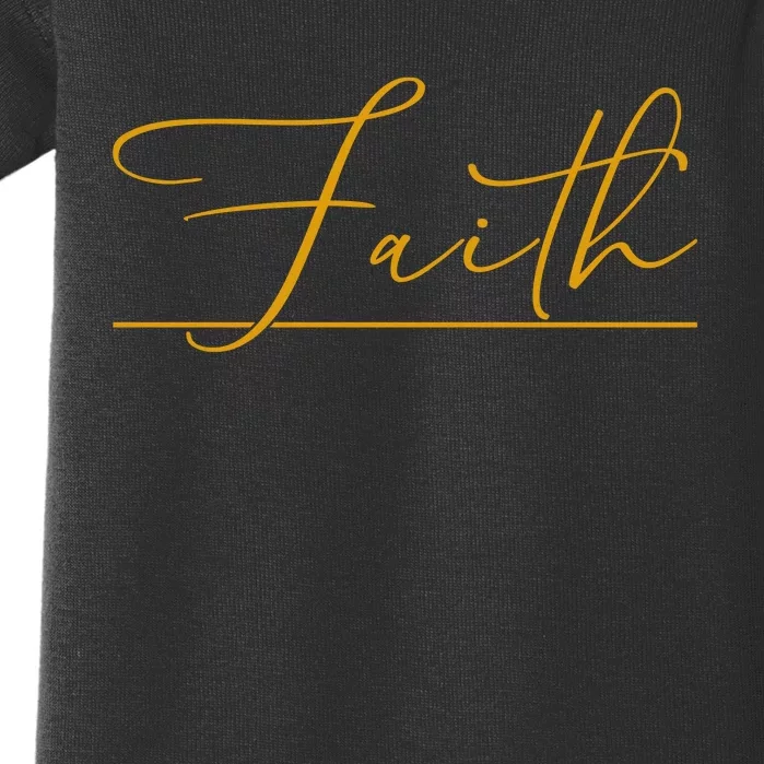 Faith Yellow Christian Baby Bodysuit