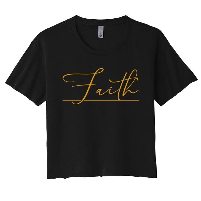 Faith Yellow Christian Women's Crop Top Tee