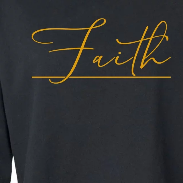 Faith Yellow Christian Cropped Pullover Crew