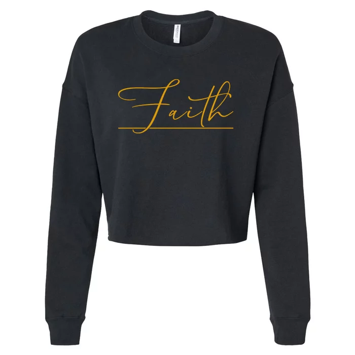 Faith Yellow Christian Cropped Pullover Crew