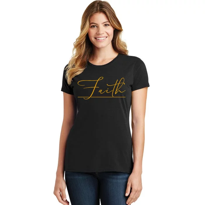Faith Yellow Christian Women's T-Shirt