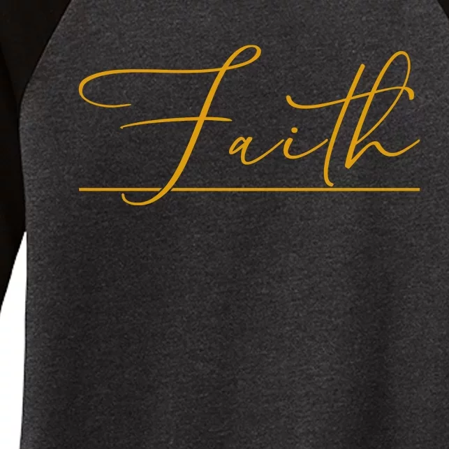 Faith Yellow Christian Women's Tri-Blend 3/4-Sleeve Raglan Shirt