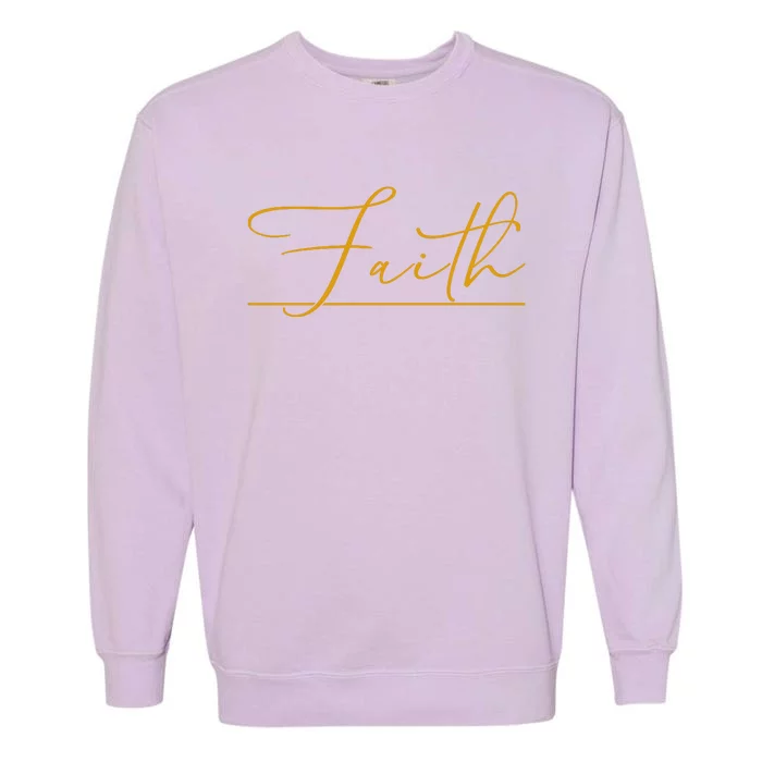 Faith Yellow Christian Garment-Dyed Sweatshirt