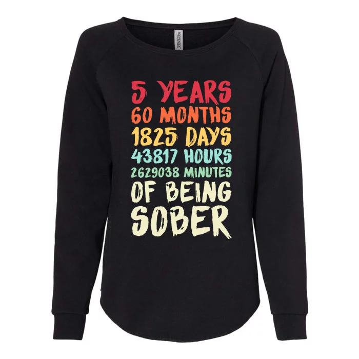 Five Years Clean Addiction Recovery 5 Years Sober Womens California Wash Sweatshirt