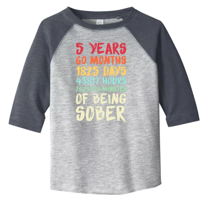 Five Years Clean Addiction Recovery 5 Years Sober Toddler Fine Jersey T-Shirt