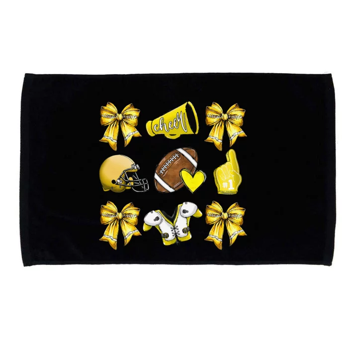 Funny Yellow Cheer Coquette Football Mom Women Girl Gift Microfiber Hand Towel