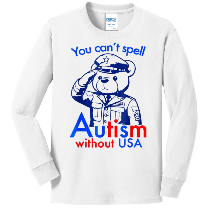 Funny You Cant Spell Autism Without Usa Kids Long Sleeve Shirt