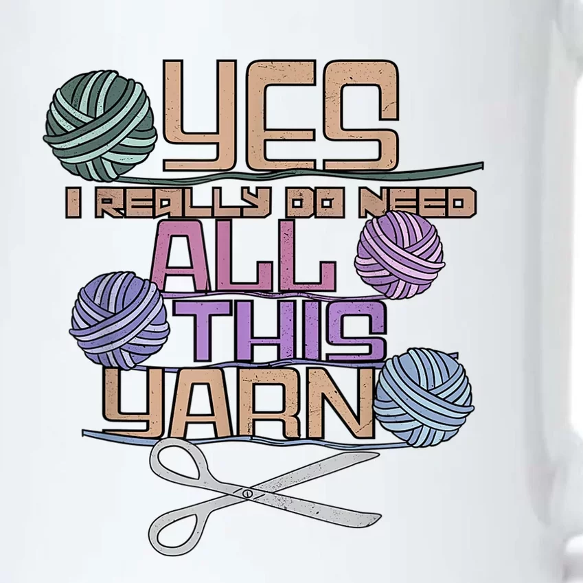 Funny Yarn Crafting Saying Knitting Crochet TShirt Black Color Changing Mug