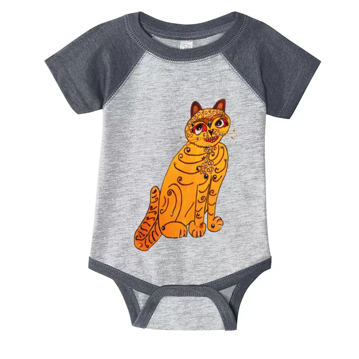 Funny Yellow Cat Infant Baby Jersey Bodysuit