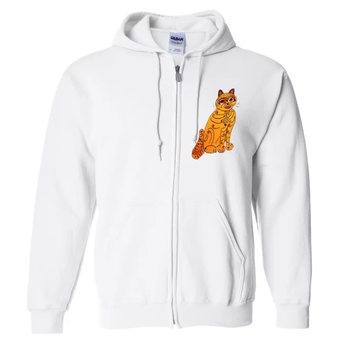 Funny Yellow Cat Full Zip Hoodie